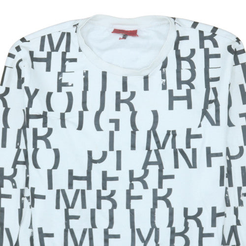 Hugo Boss Men's White Graphic Print Pullover Sweatshirt M