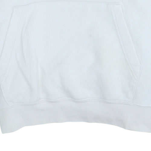 Nike Men's White Pullover Hoodie Medium Cotton Blend