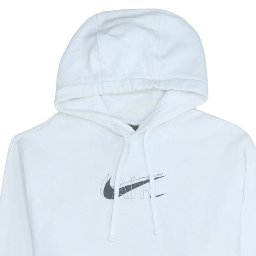 Nike Men's White Pullover Hoodie M Sports Logo Fleece