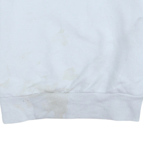 Primark Lotto x Primark Men's White Pullover Sweatshirt M Crew Neck Logo Sports