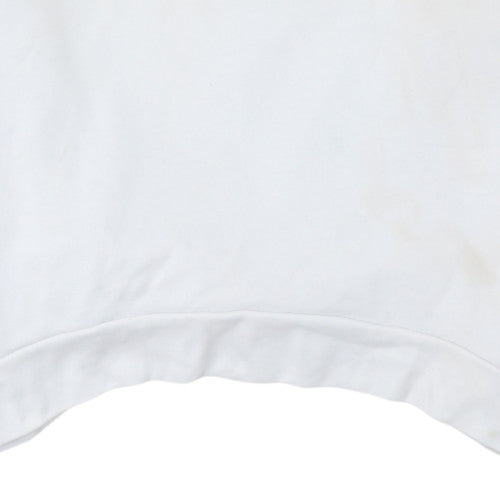 Levi's Women's White Crew Neck Pullover Sweatshirt L Logo Print