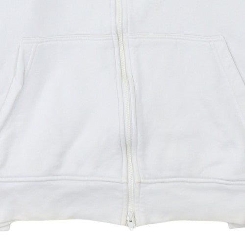 Adidas Men's White Full Zip Hoodie 2XL Sports Fleece Sweatshirt