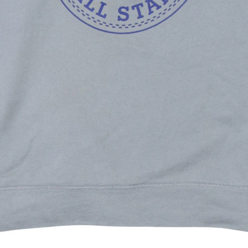 Converse Men's Grey Crew Neck Pullover Sweatshirt L Logo Print