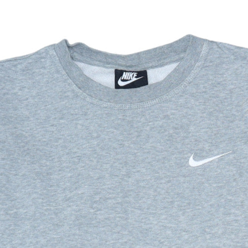 Nike Men’s Grey Crew Neck Pullover Sweatshirt S Fleece Regular Fit