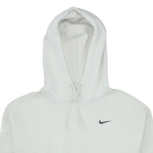 Nike Men's White Pullover Hoodie L Fleece Classic Logo Sweatshirt