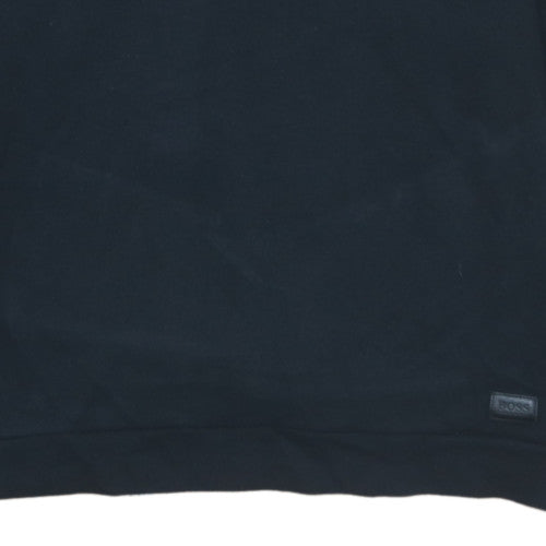 Hugo Boss Mens Black L Regular Fit 1/4 Zip Pullover Sweatshirt