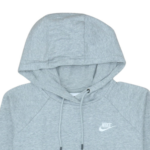 Nike Womens Grey Pullover Hoodie M Cotton Blend Casual Sweatshirt