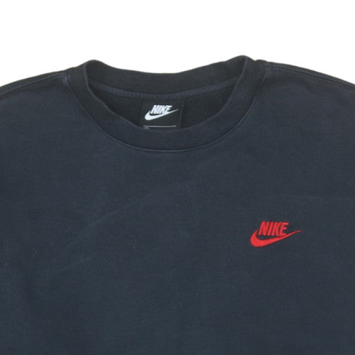 Nike Men's Black Crew Neck Fleece Sweatshirt Small Regular Fit