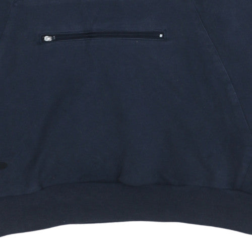 Adidas Men's Blue 2XL Half Zip Hooded Sweatshirt Fleece