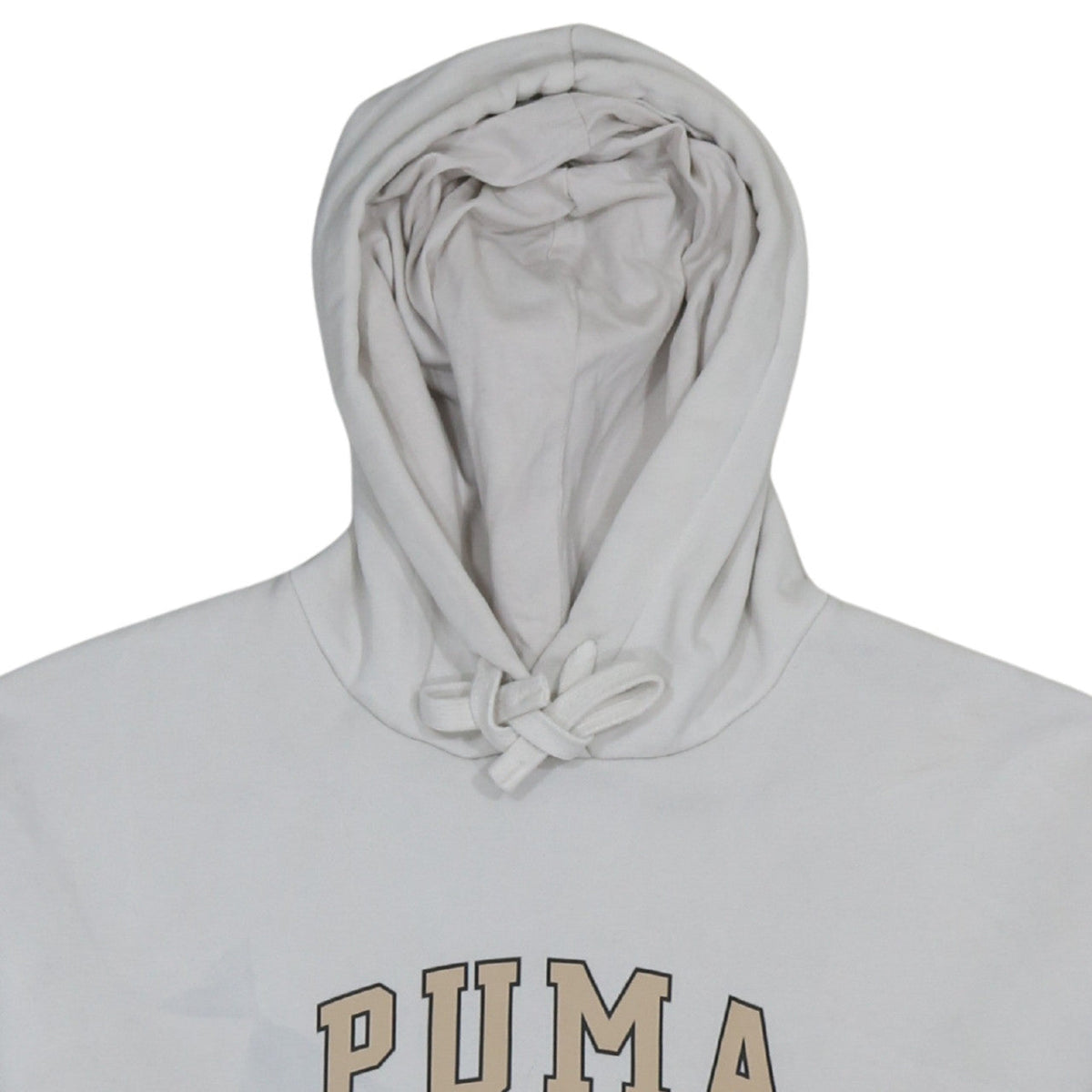 Puma Women's White Pullover Hoodie Size M Logo Fleece Sweatshirt