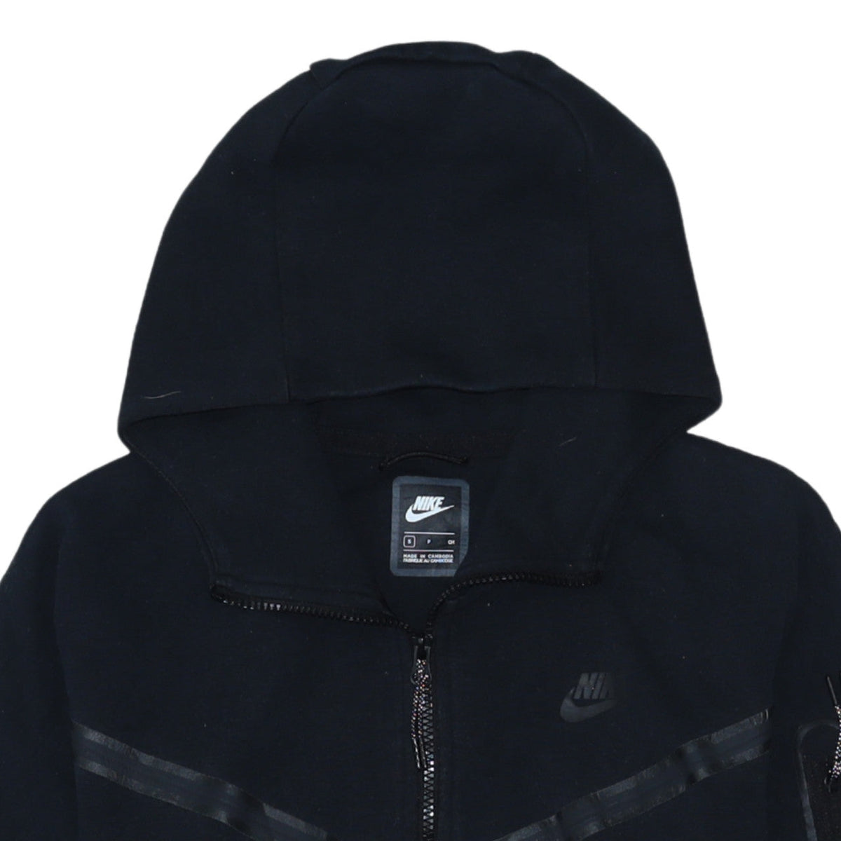 Nike Men's Black Full Zip Hoodie Size S With Logo Detail