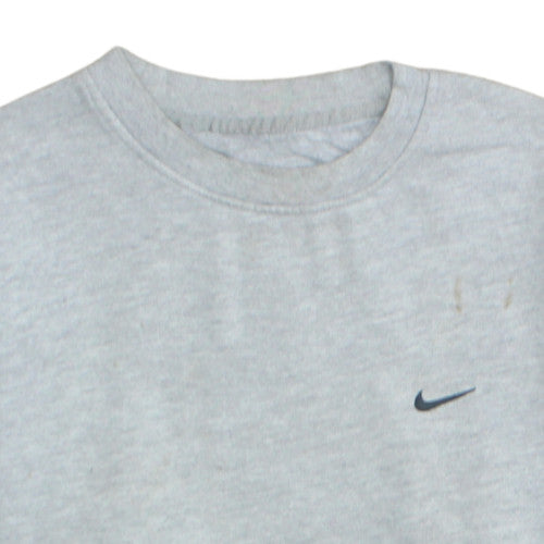 Nike Men's Grey Fleece Pullover Sweatshirt L Crew Neck Sports Style