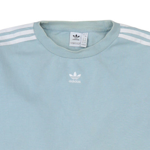 Adidas Women Blue Crew Neck Pullover Sweatshirt UK 8
