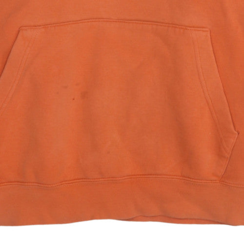 Nike Womens Orange Pullover Hoodie L Casual Cotton Blend