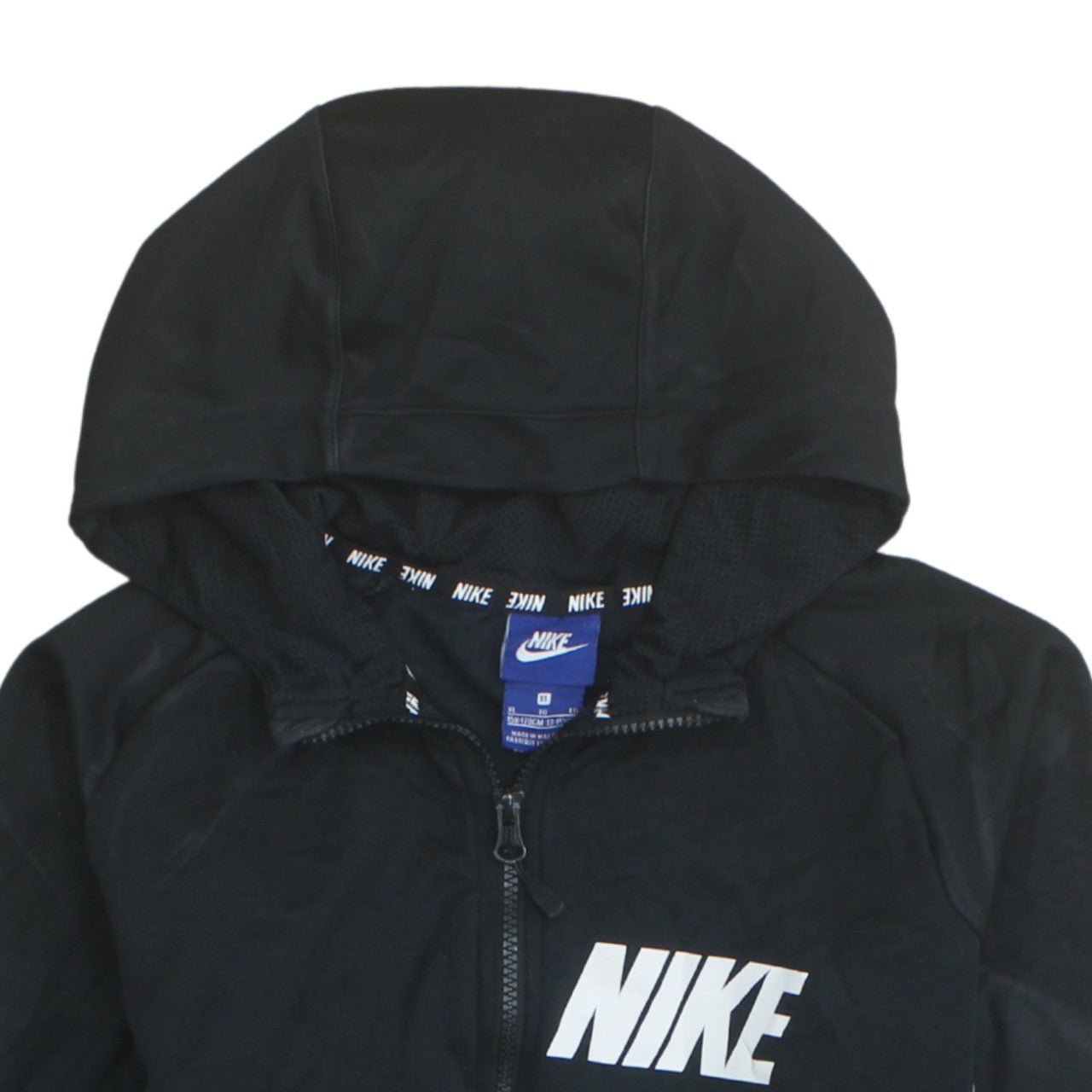 Nike Boys Black Full Zip Hoodie 13-15 Years Sportswear Sweatshirt