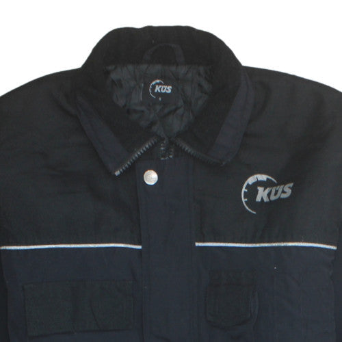 KÜS Men's Black Padded Workwear Jacket Small Polyester Reflective Trim