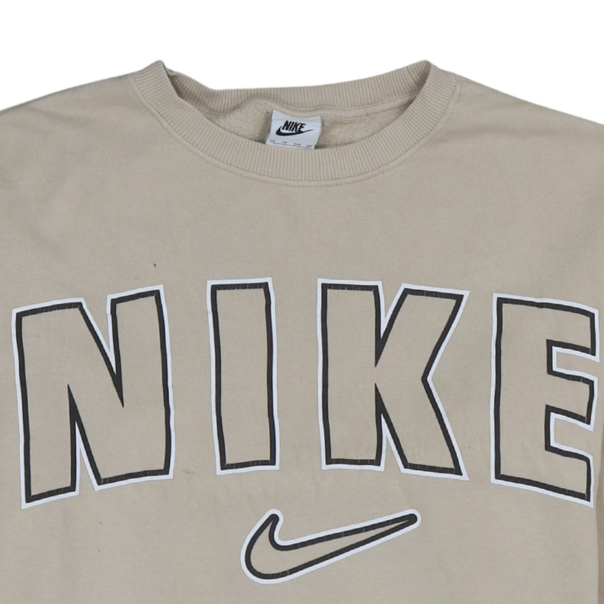 Nike Men's Beige XS Pullover Crew Neck Logo Sweatshirt