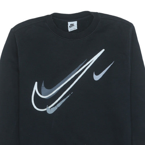 Nike Womens Black Pullover Sweatshirt S Graphic Crew Neck