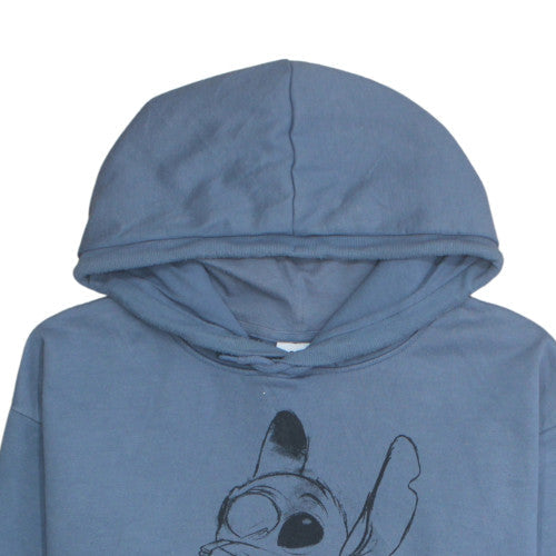 Disney Primark Womens Blue Stitch Pullover Hoodie 2XL Cotton Blend