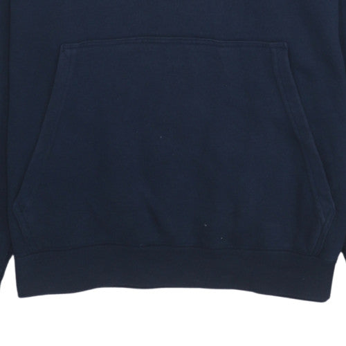 Nike Men Blue Pullover Hoodie L Logo Graphic Fleece Sportswear