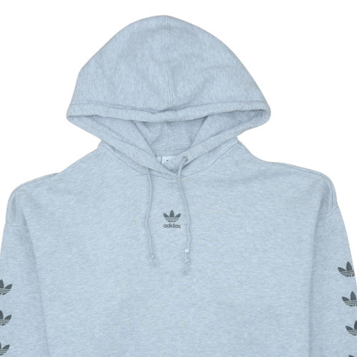 Adidas Womens Grey Size 12 Pullover Hoodie with Logo Accents