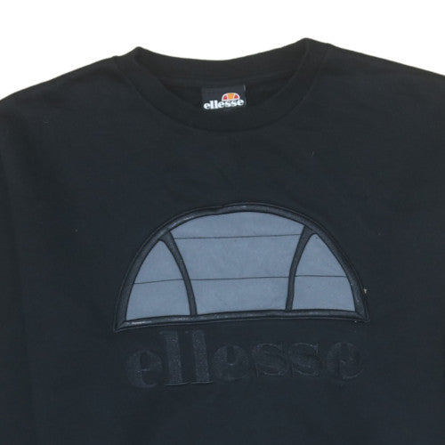 Ellesse Men's Black XS Pullover Crew Neck Logo Sweatshirt