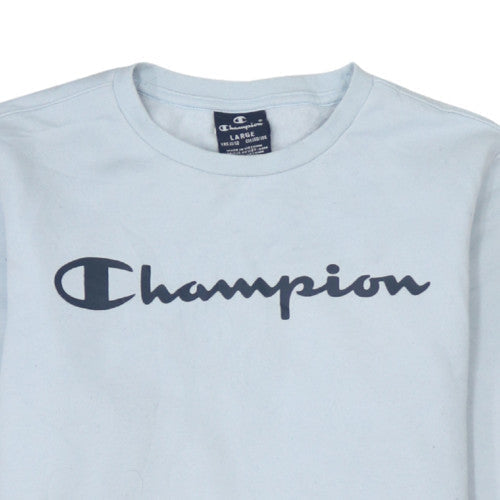 Champion Boys Light Blue Crew Neck Logo Sweatshirt Size 11-12 Years