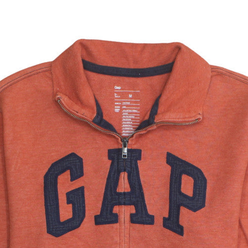 GAP Men's Orange Full Zip Logo Basic Jacket Size M Cotton Blend