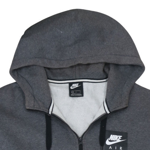 Nike Air Mens Grey Full Zip Hoodie L Sports Fleece Sweatshirt