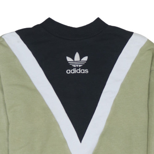 Adidas Womens Green Black Sweatshirt Size S Crew Neck Pullover
