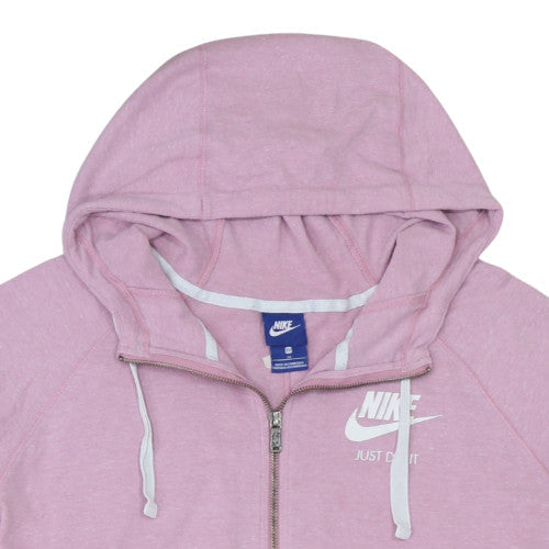 Nike Womens Pink Full Zip Hoodie Cotton Blend Size M