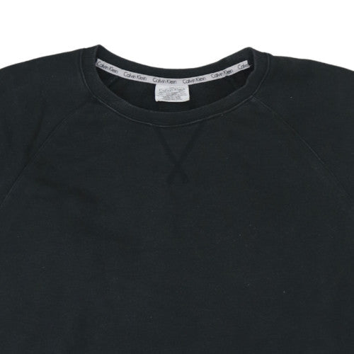 Calvin Klein Men's Black Logo Trim Crew Neck Sweatshirt Size L