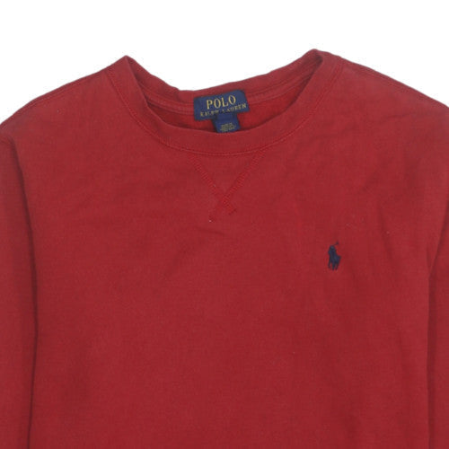 Polo Ralph Lauren Boys Red Crew Neck Cotton Pullover Sweatshirt 10 Years