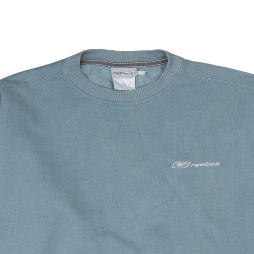 Reebok Men's Blue Pullover Sweatshirt Size L Crew Neck Fleece