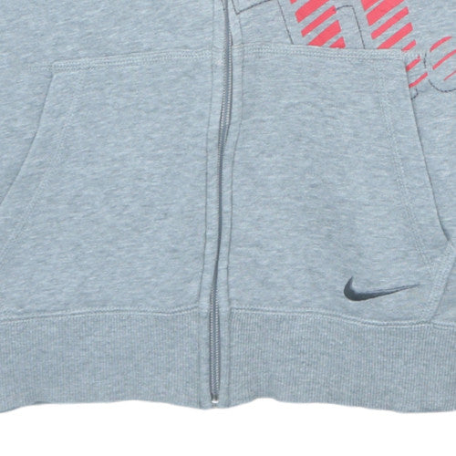 Nike Teens Grey Full Zip Hoodie L Sports Logo Fleece