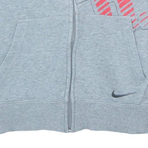 Nike Teens Grey Full Zip Hoodie L Sports Logo Fleece