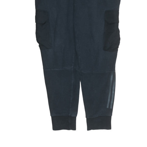 Adidas Men Black Jogger Trousers Fleece Regular Fit Activewear M