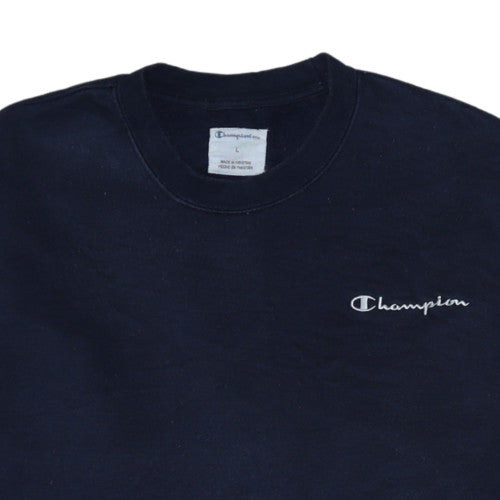 Champion Elite Men's Navy Crew Neck Sweatshirt L Cotton Blend