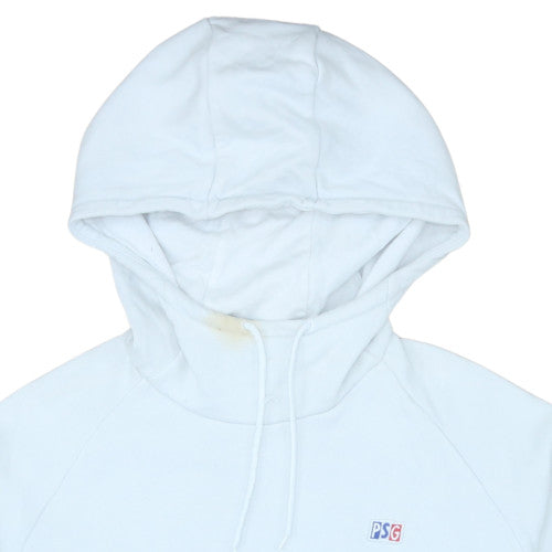 Nike Men White PSG Pullover Hoodie Large Cotton Fleece Casual