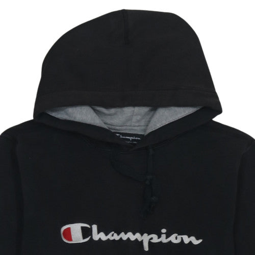 Champion Men's Black Pullover Hoodie S Regular Fit Graphic Logo