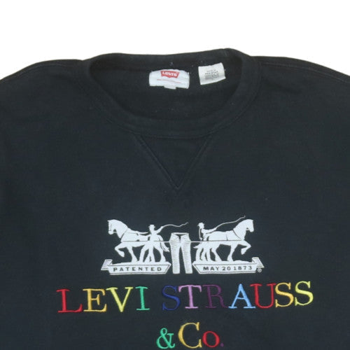 Levi's Men Black Embroidered Logo Crew Neck Sweatshirt M
