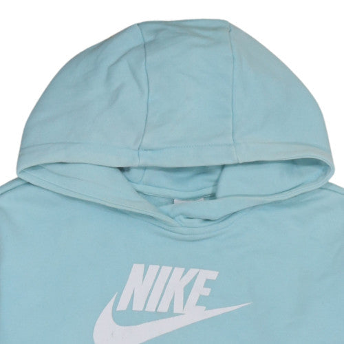 Nike Girls Blue Pullover Hoodie Large Cotton Blend Sweatshirt