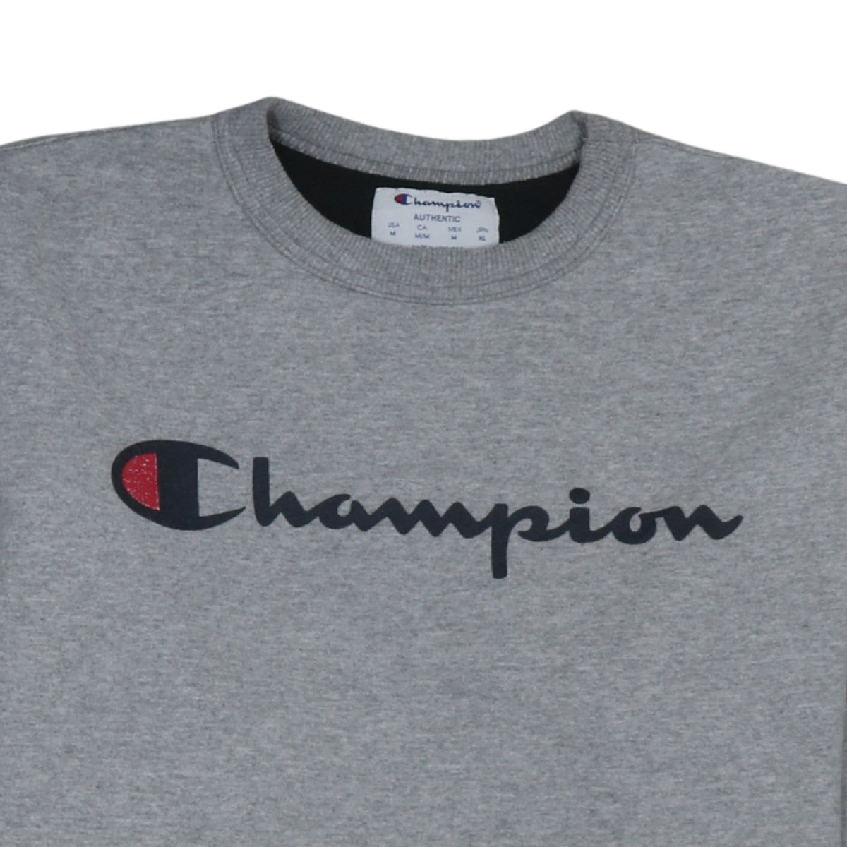 Champion Men's Grey Pullover Sweatshirt M Regular Fit Crew Neck