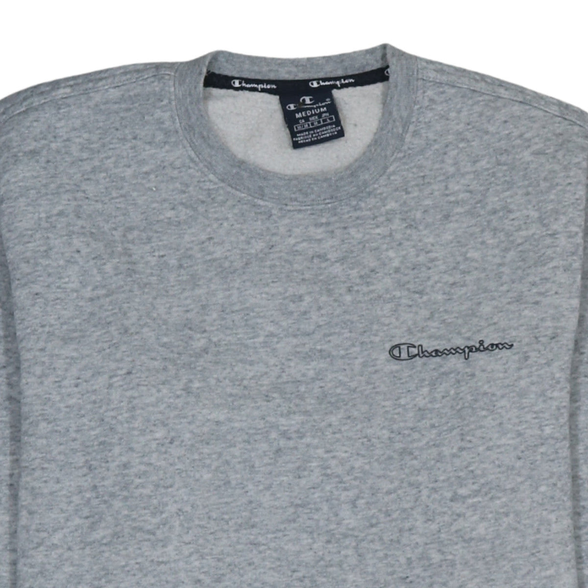 Champion Men's Grey Pullover Sweatshirt Medium Crew Neck Logo