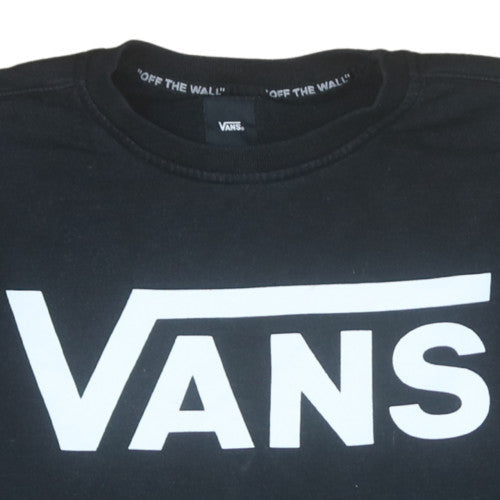 Vans Men's Black Logo Crew Neck Sweatshirt Size M