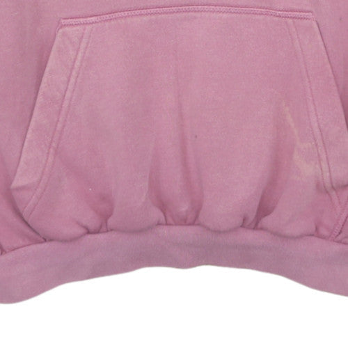 Adidas Women Pink Pullover Hoodie Size 10 Relaxed Fit Sweatshirt