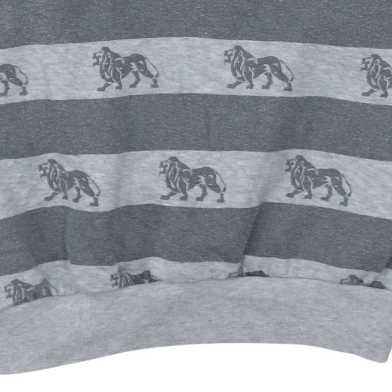 Lonsdale Men’s Grey Striped Lion Print Sweatshirt Medium Pullover
