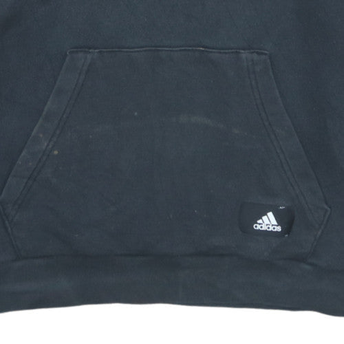 Adidas Men's Black Pullover Hoodie Medium Logo Fleece Sweatshirt