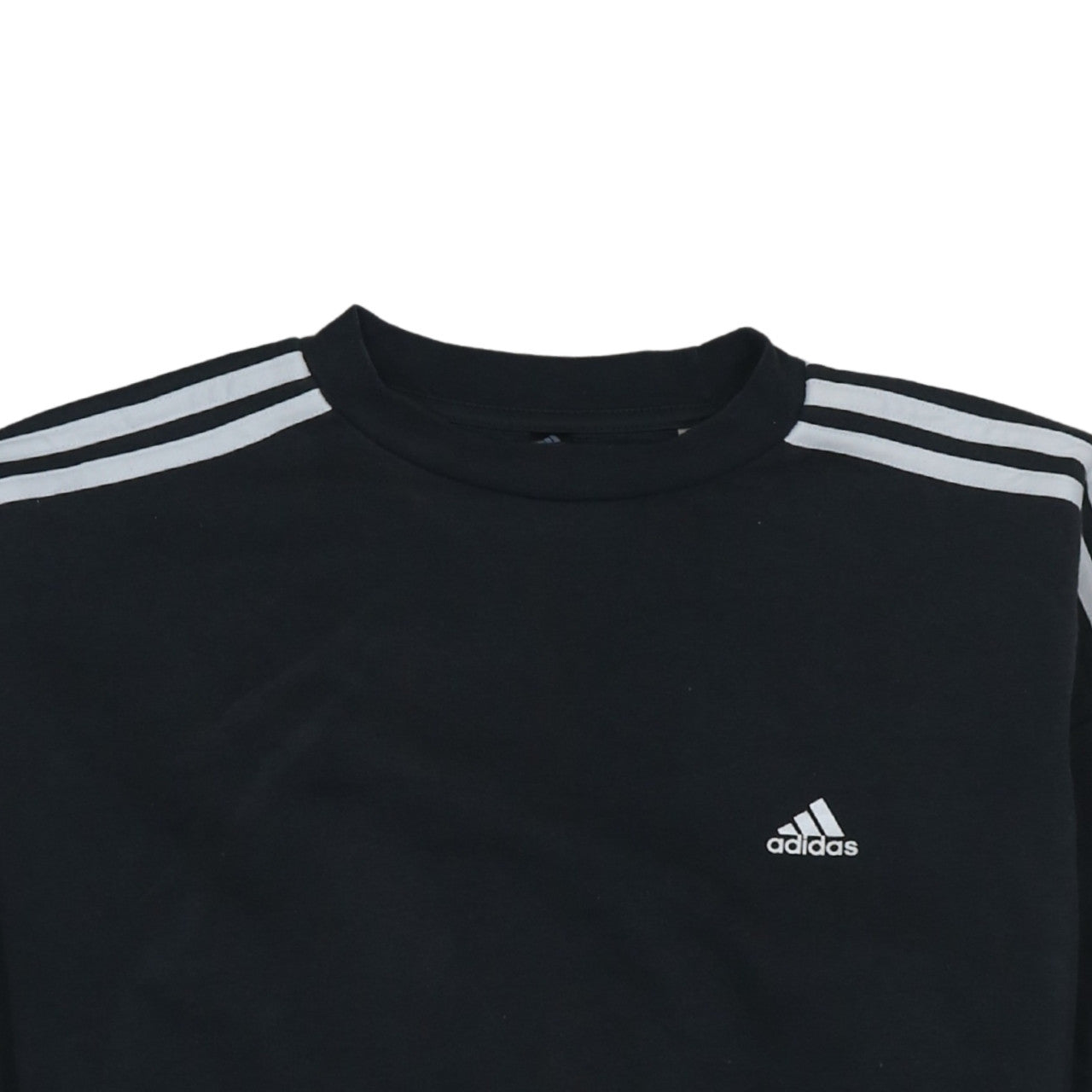 Adidas Women's Black Cropped Sweatshirt Size M Crew Neck Logo