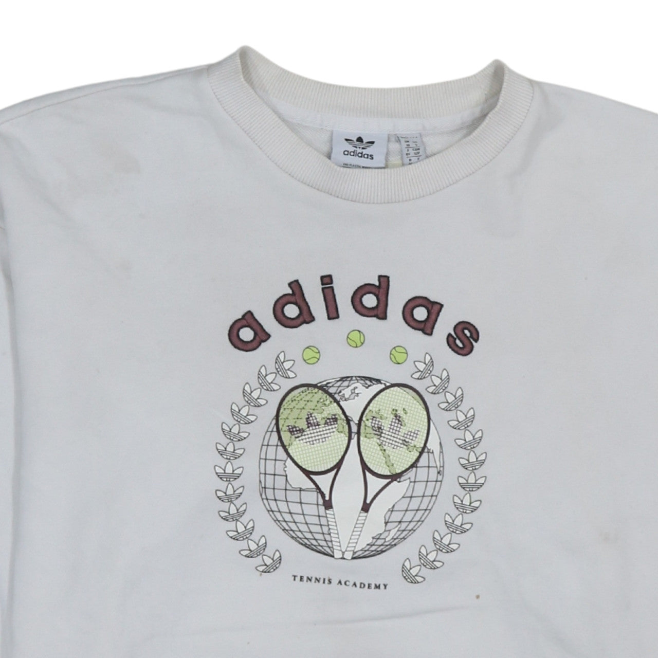 Adidas Womens White Tennis Academy Pullover Sweatshirt Size 10